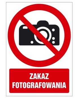 26 szt NAKLEJKI Zakaz fotografowania 100x148mm