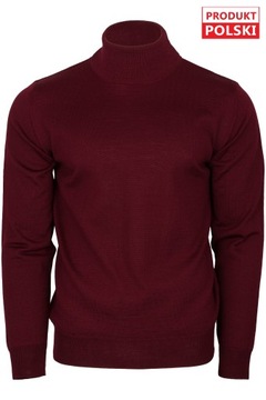 Golf męski bordo M&M wełna merynos rozm. 4XL