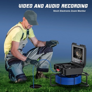 9-дюймовый измерительный прибор DVR для проверки сточных вод, видеоэндоскопическая камера