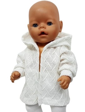 UBRANKA - BIAŁY SWETEREK DLA LALKI42-45cm.
