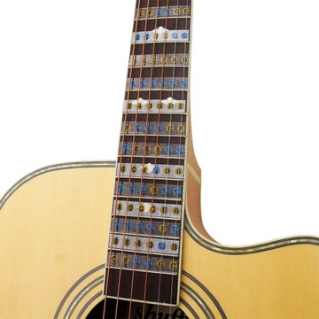 Наклейки с нотами для грифа электроакустической бас-гитары