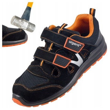 Buty robocze LEKKIE SANDAŁY męskie ochronne z PODNOSKIEM BHP URGENT r. 42