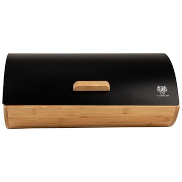 ЧЕРНАЯ ХЛЕБНАЯ КОРОБКА БАМБУК ДЕРЕВЯННЫЙ КОНТЕЙНЕР ДЛЯ ХЛЕБА СТАЛЬ