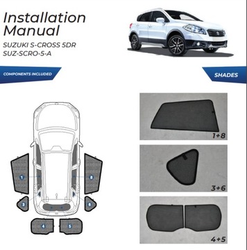 Солнцезащитные шторки Suzuki S-Cross 2013 - чехлы солнцезащитных шторок