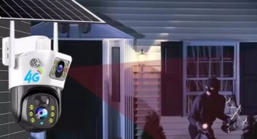 НАРУЖНАЯ СОЛНЕЧНАЯ КАМЕРА 4K, ДВЕ ОБЪЕКТИВЫ, 4G SIM-КАРТА, 8 МП ПРИЛОЖЕНИЕ