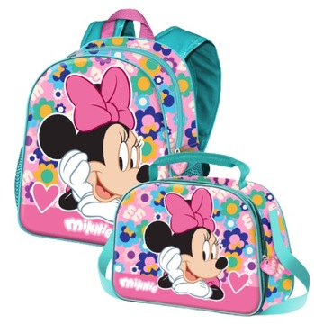 MYSZKA MINNIE PLECAK WYCIECZKI DZIECIĘCY + TOREBKA PREMIUM 3D DISNEY