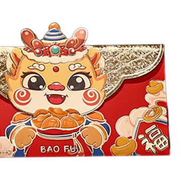 4 красных новогодних конверта, традиционные подарочные пакеты, лучший стиль B