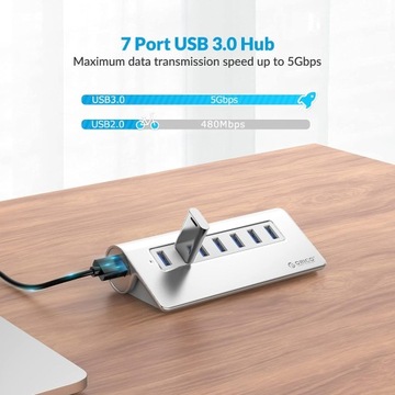 ORICO Hub USB HUB aluminiowy 7-portowy 5 Gbps