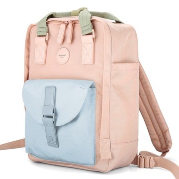 Plecak damski miejski outdoor Himawari HM200 laptopa 14.1 różowo-niebieski