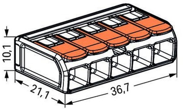 10x РАЗЪЕМ WAGO 221-615 БЫСТРОСОЕДИНИТЕЛЬНЫЙ КУБ