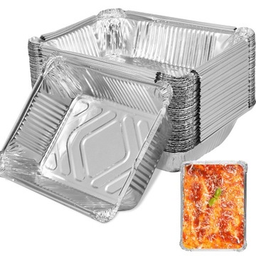 Tacka grillowa pojemnik aluminium prostokątny catering patera 21 x 15 cm