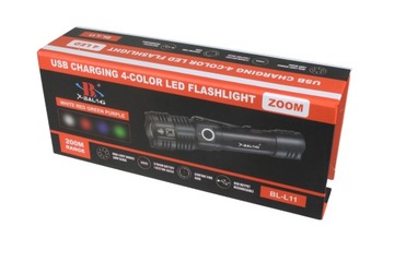 Тактический охотничий фонарь, 4 ЦВЕТА, 4 светодиода USB + УФ + КРАСНЫЙ LT5