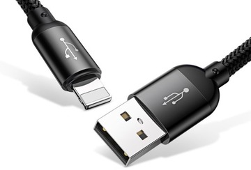КАБЕЛЬ BASEUS STRONG USB 3В1 ДЛЯ IPHONE MICRO TYPE-C USB-C 3.5A 30СМ