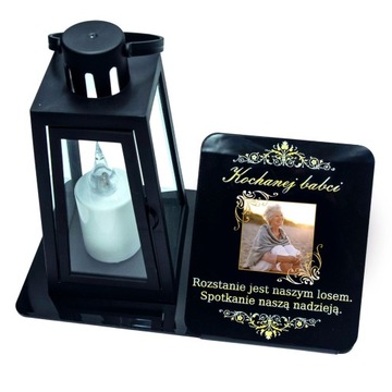 ZNICZ LED STATUETKA ZE ZDJĘCIEM NA CMENTARZ GRÓB Dzień MAMY Babci Dziadka