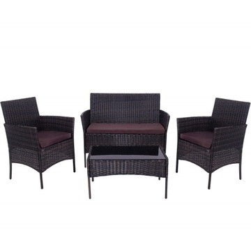 КОМПЛЕКТ САДОВОЙ МЕБЕЛИ ДИВАН СТОЛ РОТАНГОВЫЕ СТУЛЬЯ КОМПЛЕКТ МЕБЕЛИ ДЛЯ 5 ЧЕЛОВЕК