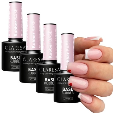 CLARESA RUBBER BASE BAZA KAUCZUKOWA ZESTAW 3+1 WYBÓR KOLORU