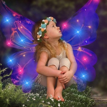 Костюм Крыла Феи со светодиодной подсветкой, синее крыло феи-ангела