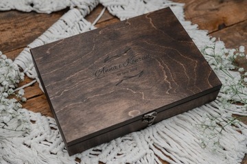 Drewniane pudełko na zdjęcia 15x23 15x21