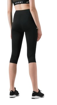 Legginsy damskie 3/4 sportowe 4F SS23TFTIF076 czarne