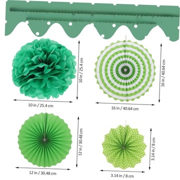 Бумажные цветы Веерные шарики Тканевые помпоны 14 шт.