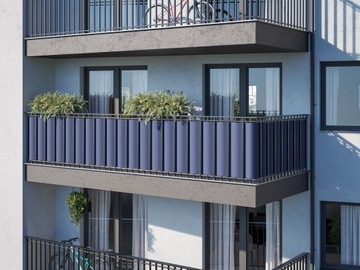 OSŁONA BALKONOWA NA BALKON 1X3M MATA GRANATOWA NA TARAS PŁOT UV 99% +GRATIS