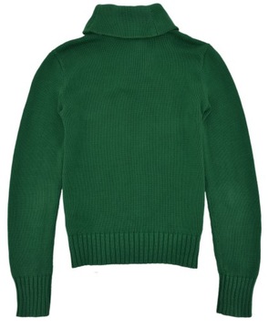 RALPH LAUREN sweter damski miękki gruby zielony S