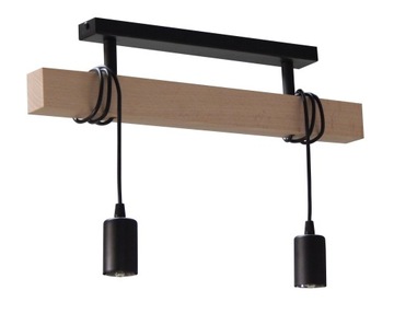 ЛЮСТРА ЛАМПА ПОТОЛОЧНЫЙ ФУНДАМЕНТ 015-2PL ДЕРЕВЯННЫЙ ЛОФТ ГОСТИНАЯ СПАЛЬНЯ КУХНЯ