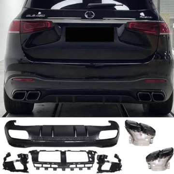 DIFUZOR MERCEDES GLS X167 LOOK AMG 63 BLACK