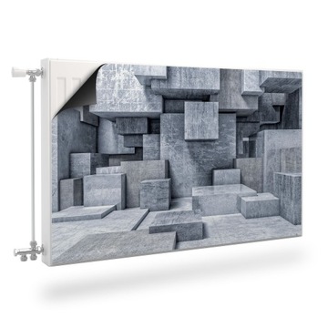 Osłona MAGNETYCZNA Betonowe Bloki 3D Bryły 120x60