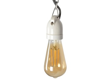 RETRO LOFT CERAMICZNY UCHWYT WISZĄCY ŻARÓWKI E27