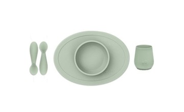 Komplet pierwszych naczyń silikonowych First Foods Set pastelowa zieleń EZP