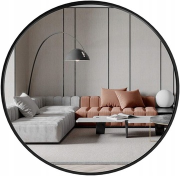 LUSTRO OKRĄGŁE ŚCIENNE LOFT METALOWA RAMA 60 CM