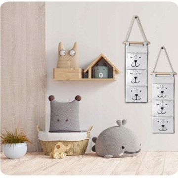 ПОДВЕСНОЙ ОРГАНАЙЗЕР ДЛЯ ИГРУШЕК КОНТЕЙНЕР ДЛЯ АКСЕССУАРОВ С 3 КАРМАНАМИ NUKIDO