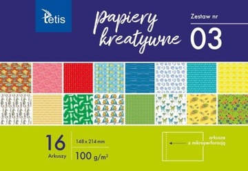 PAPIERY KREATYWNE A5/16K ZESTAW 3, TETIS