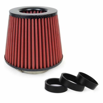 Filtr powietrza stożkowy czerwony CARBON + 3 adaptery AMIO-01713