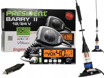 ZESTAW CB RADIO PRESIDENT BARRY Z ANTENA A3K Z9U