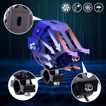 Мотоциклетные галогенки U7, белые стробоскопы, кольцо ANGEL EYES