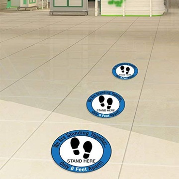 Наклейки на пол «Держи дистанцию», 5 шт.