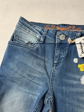 Spodnie rurki Desigual niebieski 24 Jeansy Skinny