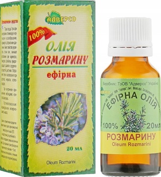 Olejek Rozmarynowy, 100% Naturalny, Adverso, 20 ml