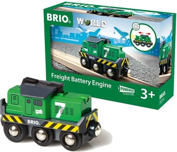 BRIO Drewniana Lokomotywa na Baterie Towarowa ŚW