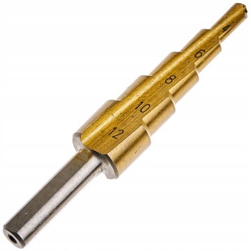 WIERTŁO STOŻKOWE STOPNIOWE HSS TYTAN 4-12mm