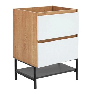 Szafka pod Umywalkę 60cm Biała Dąb Hamilton MONAKO