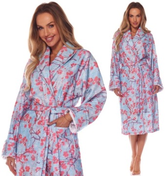 DŁUGI BAMBUSOWY SZLAFROK DAMSKI - SZALOWY L