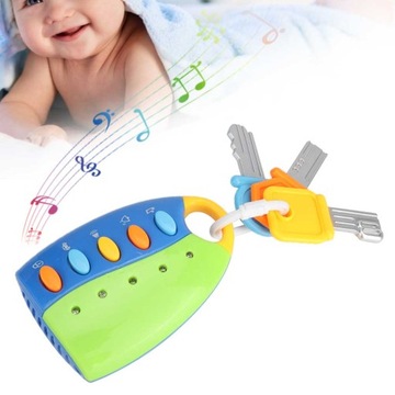 Электрический автомобиль с имитацией ключа, ранней образовательной игрушкой для детей, малышей