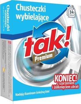 TAK CHUSTECZKI DO PRANIA 14 SZT. WYBIELAJĄCE