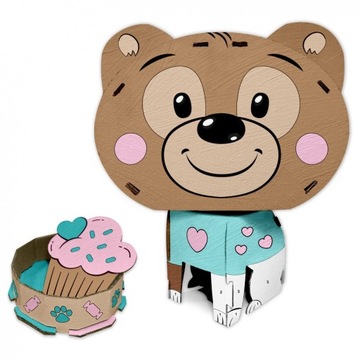 3D раскраска по номерам фигурка МЕДВЕДЬ Кидеа (F3DMNMKA)