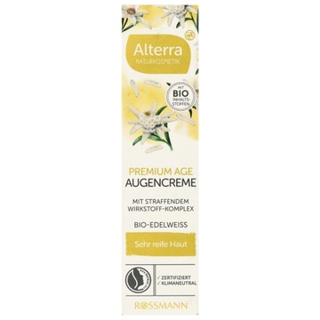ALTERRA Bio Krem pod oczy szarotka alpejska 15 ml.
