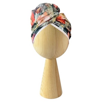 Bambusowy turban guzik do włosów Flowers