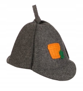SAUNA CZAPKA DO SAUNY FILCOWA GRUBA SZARA SHERLOCK
